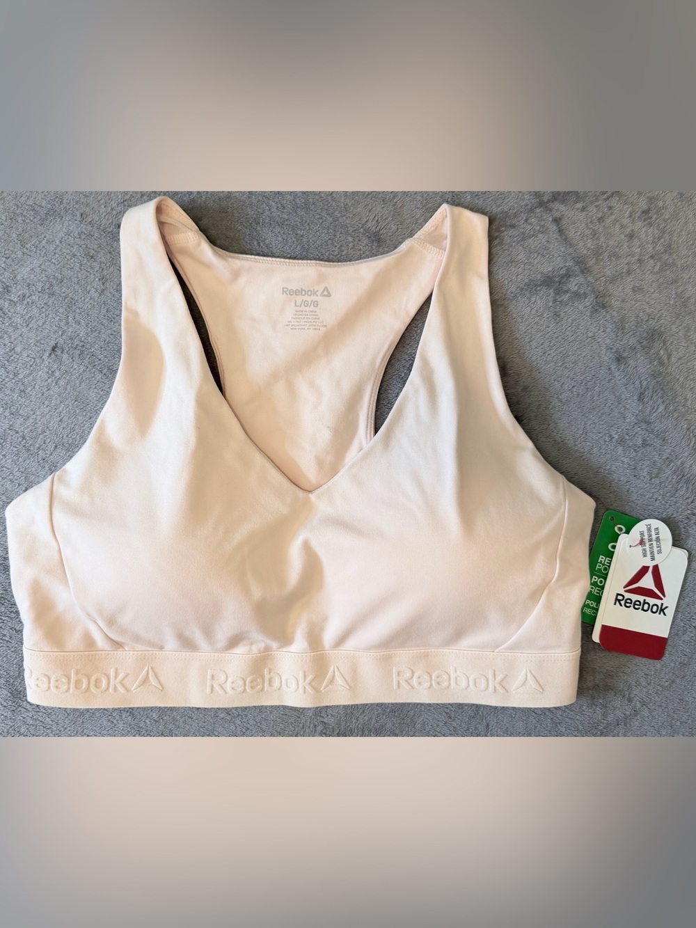 Reebok - Women’s Sports Bra - Cream Tan - Large - Lightly Lined - New With Tags